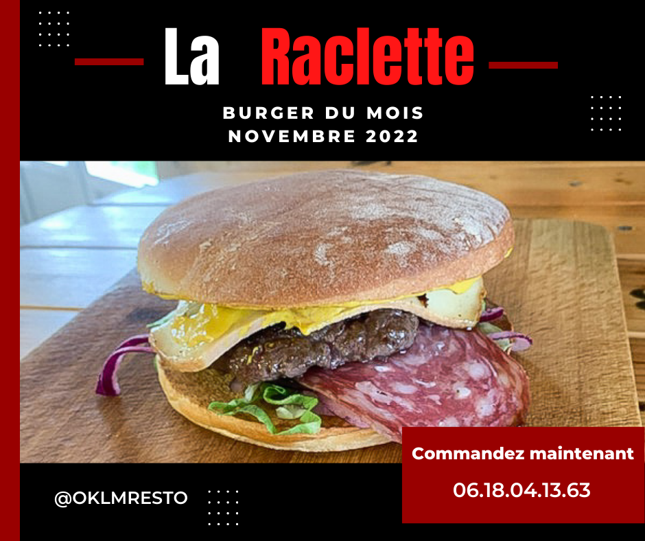 Burger Raclette avec moutarde, burger et saucisson