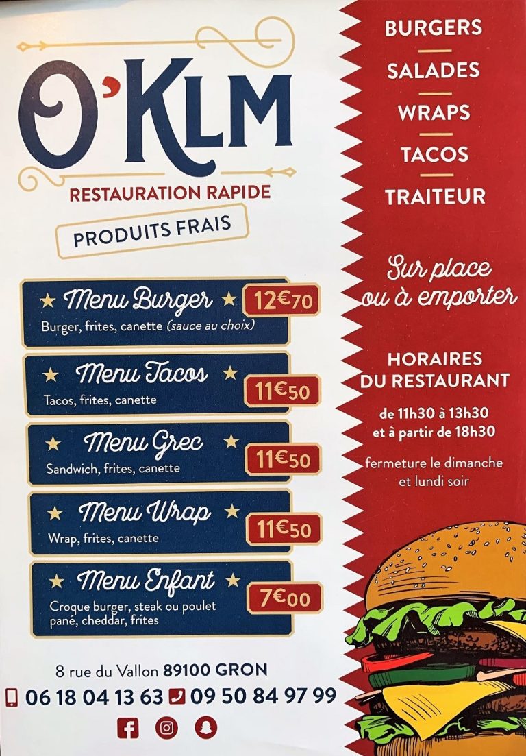 Le menu d'O'KLM
